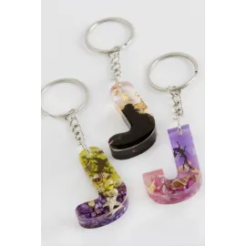 J Harfli Epoksi Anahtarlık-Renkli