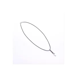 Hançer Figürlü Vinlex Deri Kolye-Gümüş Rengi