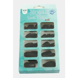 Misyul Oval Mat Takma Tırnak 100 Adet-Siyah