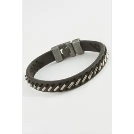 Kaliteli Suni Deri Bileklik-Siyah