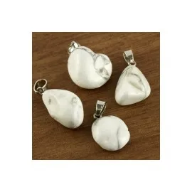 Havlit Doğaltaş Kolye Ucu-Beyaz