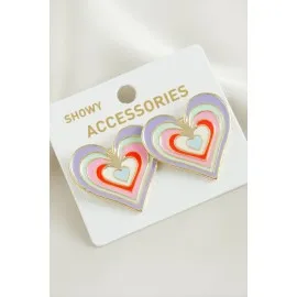 Kalp Yeni Sezon Mineli Küpe-Sarı