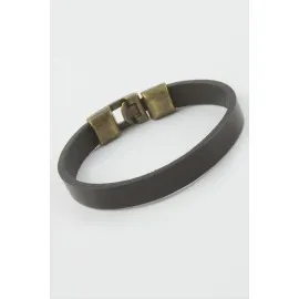 Siyah Suni Deri Bileklik-Siyah