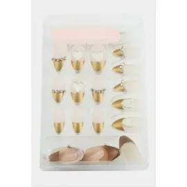 Misyul Taşlı Takma Tırnak 24 Adet-Açık Pembe