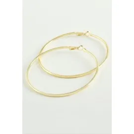 Boru Halka Küpe 5 Cm-Sarı