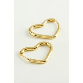 Kalp Çelik Küpe-Sarı