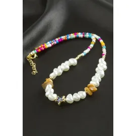 Deniz Yıldızı İnci Kolye-Sarı