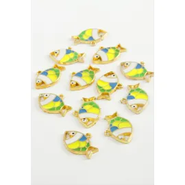 Balık Tek Kulp Mineli Bileklik Ve Kolye Ucu Aparatı 1 Adet-Sarı