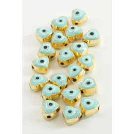 Kalp Mineli Bileklik Ve Kolye Ucu Aparatı 1 Adet-Turkuaz