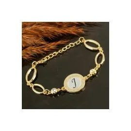 Harfli Yeni Sezon Metal Taşlı Bileklik-J