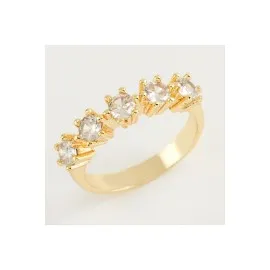 Zirkon Beş Taşlı Yüzük-Sarı