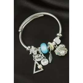 İstiridye Panora Bileklik-Gümüş Rengi