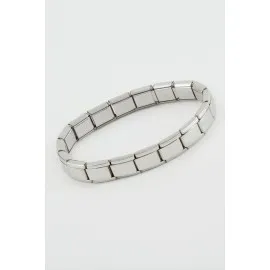 İtalyan Çelik Bileklik-Gümüş Rengi