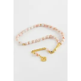 Mısır Kesim Cam Taş Tesbih 7 Mm-Beyaz