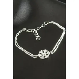 Kartanesi Zirkon Taşlı Bileklik-Gümüş Rengi