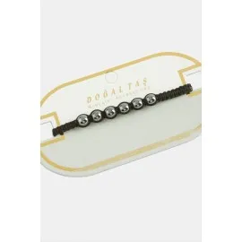 Hematit Doğal Taş Bileklik-Antrasit