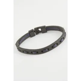 İpli Kaliteli Suni Deri Bileklik-Siyah