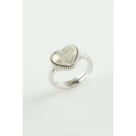 Kalp Metal Yüzük-Gümüş Rengi