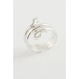 Yılan Metal Yüzük-Gümüş Rengi