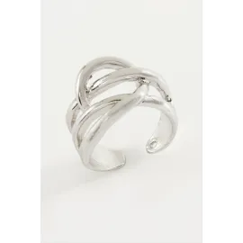 Oval Metal Yüzük-Gümüş Rengi