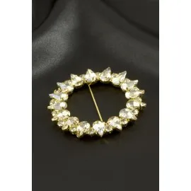 Yıldız Damla Taşlı Kemer Tokası 1 Adet-Sarı