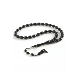 Zeytin Şekilli Plastik Tesbih 8X11 Mm-Siyah