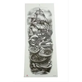 Gemi Tattoo Kol Dövme Sticker-Siyah