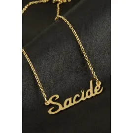 Sacide İsimli Kolye -Sarı