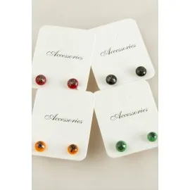 Top Cam Küpe-Renkli