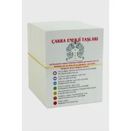 3Lü Çakra Enerji Taşları Bileklik Kartı-Beyaz