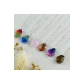 His Taşı Kolye  Renk Değiştiren Kolye -Gümüş Rengi