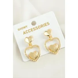 Yarım Halka Trend Metal Küpe-Sarı