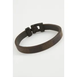 Kaliteli Suni Deri Bileklik-Kahverengi