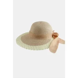 Fiyonglu Hasır Şapka-Kiremit