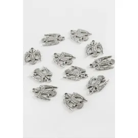 Çifft Başlı Kartal Tesbih Aparatı 50 Gram-Gümüş Rengi