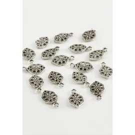 Oval Çiçek Tesbih Püskül Aparatı 50 Gram-Gümüş Rengi