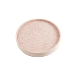 Yuvarlak Ahşap Anfora Kumaş Yüzüklük 20 cm-Açık Pembe