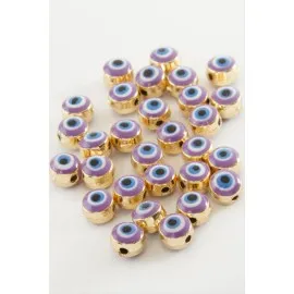 Nazar Mineli Bileklik Ve Kolye Ucu Aparatı 1 Adet-Lila