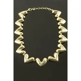 Kalp Lüks Yaka Kolye-Sarı