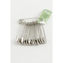 12 Adet Çengel İğne 3,5 cm-Gümüş Rengi