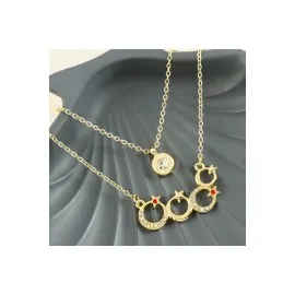 Ay Yıldız Yeni Sezon İkili Kolye-Sarı