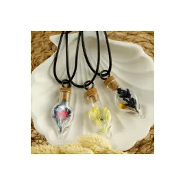 Karışık Fanus Canlı Kolye-Renkli