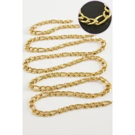 6 Mm Düz Sarı Renkli Çelik Zincir 1 Metre-Sarı