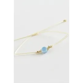 Yuvarlak Cam İp Bileklik-Renkli