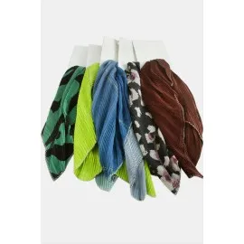 Zr Karışık Pliseli Fular 50 Cm-Renkli