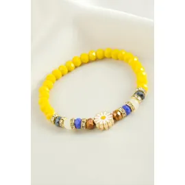 Papatya Kristal Trend Bileklik-Sarı