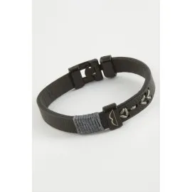 Ok Yay Kaliteli Suni Deri Bileklik-Siyah