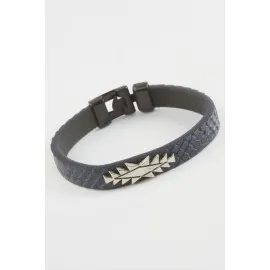 Yıldız Kaliteli Suni Deri Bileklik-Lacivert