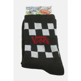 Satranç Desenli Kolej Çorap 8X28-Siyah