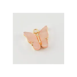 Kelebek Figürlü Kolye Ucu-Açık Pembe